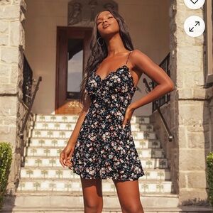 Lulu's Black Spaghetti Strap Mini Sundress